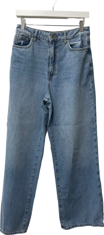 New Look Blue Adalae High-waist Wide Leg Jeans UK 10